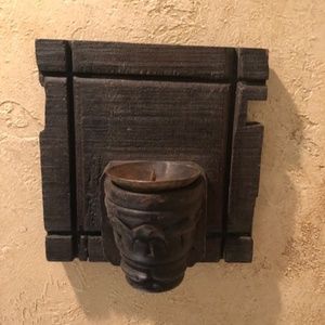 Hand-carved Solid Wood Sconce/Candle Holder